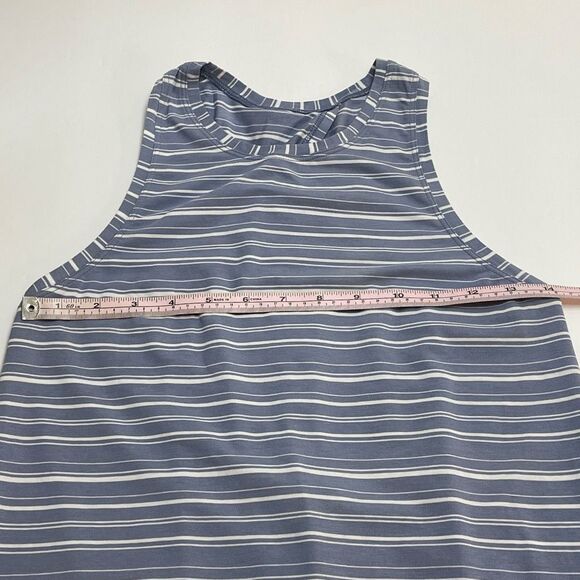 Lululemon All Tied Up Tank Cut Back Stripe Tempest Blue White - Picture 8 of 9